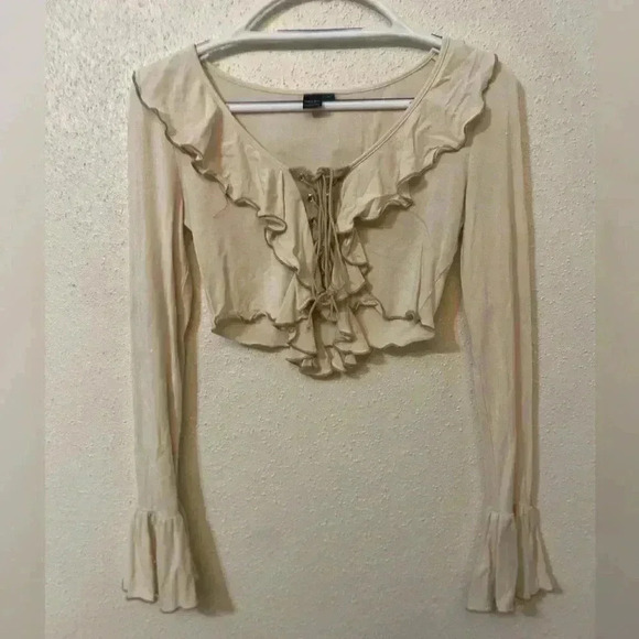 SHEIN Tops - SHEIN MOD Size S Long Sleeve Ruffled